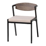 Baxton Studio Revelin Industrial Beige Fabric and Metal Dining Chair