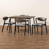 Baxton Studio Revelin Industrial Grey Fabric and Metal Dining Set