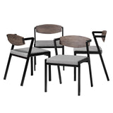 Baxton Studio Revelin Industrial Grey Fabric and Metal Dining Chair