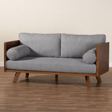 Baxton Studio Uriel Mid-Century Modern Grey Boucle Fabric Sofa