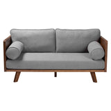 Baxton Studio Uriel Mid-Century Modern Grey Boucle Fabric Sofa