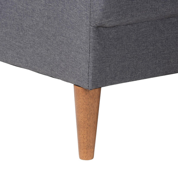 Baxton Studio Baxton Studio Harleson Mid-Century Modern Sectional Sofa with Walnut Legs for Stylish Comfort Grey Harleson-Grey/Walnut-Sectional