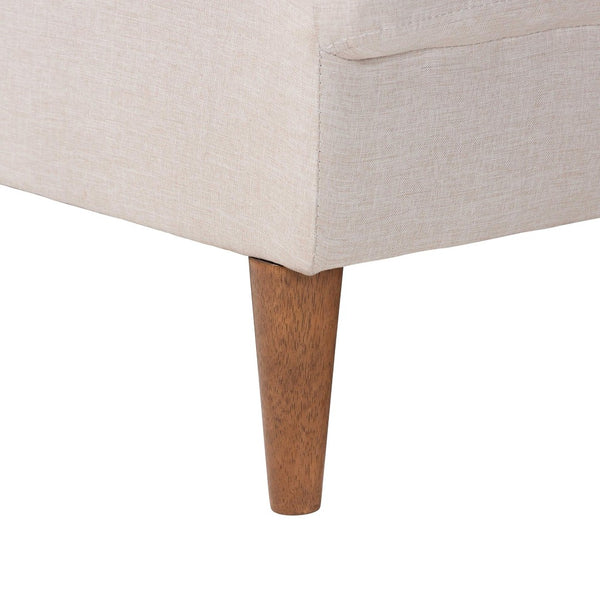 Baxton Studio Baxton Studio Harleson Mid-Century Modern Sectional Sofa with Walnut Legs for Stylish Comfort Beige Harleson-Beige/Walnut-Sectional