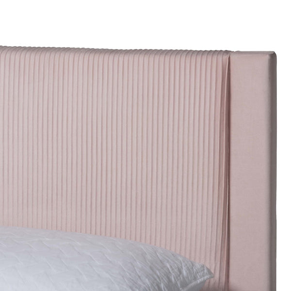 Baxton Studio Baxton Studio Elora Modern Light Pink Velvet Queen Storage Bed with Underbed Drawer for Style & Function CFSP0839-A-Light Pink-Queen