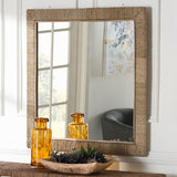 bali & pari Geralyn Japandi Natural Seagrass Square Wall Mirror