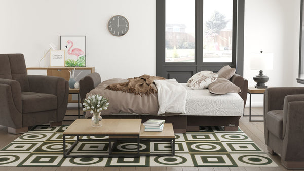 English Elm Primenest Versatile Upholstered Chaise Lounge - Convertible Sleeper With Storage & Pillows Included B030P303518-GIGA