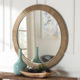 bali & pari Geralyn Japandi Natural Seagrass Round Wall Mirror