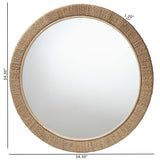 bali & pari Geralyn Japandi Natural Seagrass Round Wall Mirror