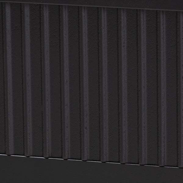 Baxton Studio Primrose Mid-Century Black Fluted Wood King Size Platform Bed