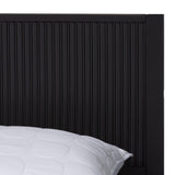 Baxton Studio Primrose Mid-Century Black Fluted Wood King Size 4-Piece Bedroom Set