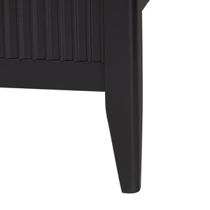 Baxton Studio Baxton Studio Primrose Mid-Century 4-Piece Bedroom Set with Fluted Wood Bed, Dresser & Nightstands Black Queen SW8596-Black-4PC Queen Bedroom Set