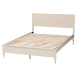 Baxton Studio Primrose Mid-Century Ivory Fluted Wood King Size Platform Bed