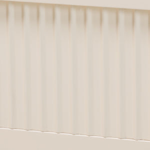 Baxton Studio Primrose Mid-Century Ivory Fluted Wood King Size Platform Bed