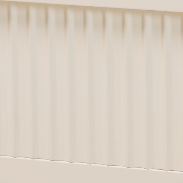 Baxton Studio Primrose Mid-Century Ivory Fluted Wood King Size Platform Bed