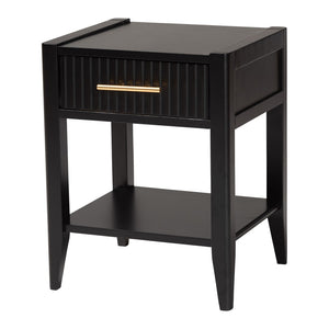 Baxton Studio Baxton Studio Primrose Mid-Century Canopy Bedroom Set – Stylish Storage & Elegant Design Ensemble Black SW8609-Black-4PC Canopy King Bedroom Set