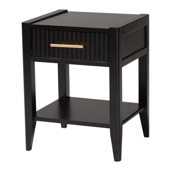 Baxton Studio Baxton Studio Primrose Mid-Century Canopy Bedroom Set – Stylish Storage & Elegant Design Ensemble Black SW8609-Black-4PC Canopy King Bedroom Set