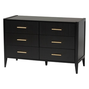 Baxton Studio Baxton Studio Primrose Mid-Century Canopy Bedroom Set – Stylish Storage & Elegant Design Ensemble Black SW8609-Black-4PC Canopy King Bedroom Set