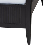 Baxton Studio Primrose Mid-Century Black Fluted Wood King Size 4-Piece Canopy Bedroom Set