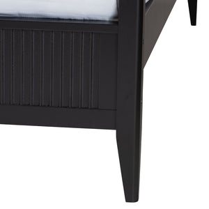 Baxton Studio Baxton Studio Primrose King Size Canopy Bed - Mid-Century Fluted Design for Timeless Elegance SW8609-Black-Canopy King
