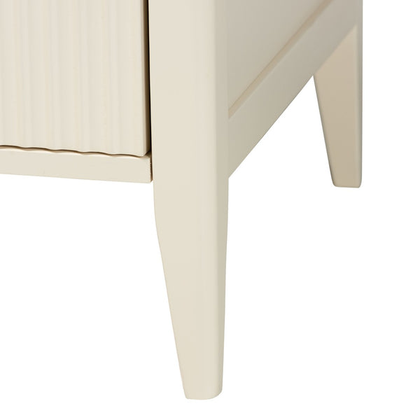 Baxton Studio Baxton Studio Primrose Mid-Century Canopy Bedroom Set – Stylish Storage & Elegant Design Ensemble Ivory SW8609-Ivory-4PC Canopy King Bedroom Set