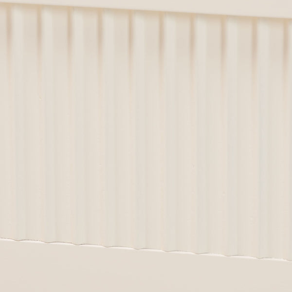 Baxton Studio Baxton Studio Primrose King Canopy Bed - Mid-Century Design with Fluted Wood Details & Support SW8609-Ivory-Canopy King