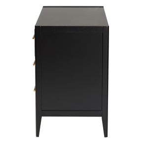 Baxton Studio Baxton Studio Primrose Mid-Century Fluted Wood Dresser with Six Spacious Drawers for Stylish Storage Black SW8000-66D6D-6DW-Black-Dresser