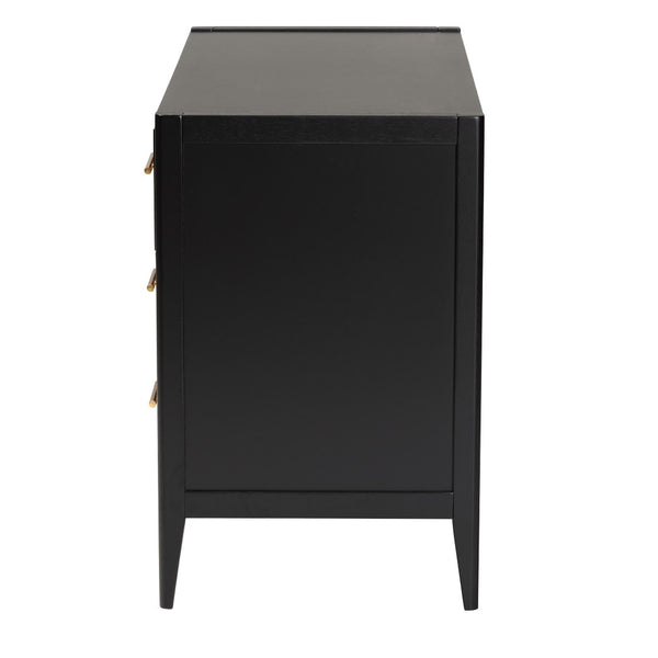 Baxton Studio Baxton Studio Primrose Mid-Century Fluted Wood Dresser with Six Spacious Drawers for Stylish Storage Black SW8000-66D6D-6DW-Black-Dresser