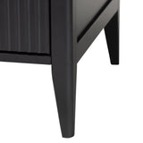 Baxton Studio Primrose Mid-Century Black Fluted Wood 6-Drawer Dresser