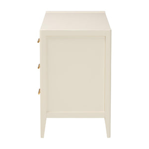 Baxton Studio Baxton Studio Primrose Mid-Century Fluted Wood Dresser with Six Spacious Drawers for Stylish Storage Ivory SW8000-66D6D-6DW-Ivory-Dresser