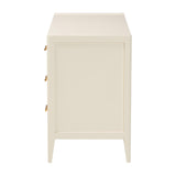 Baxton Studio Primrose Mid-Century Ivory Fluted Wood 6-Drawer Dresser