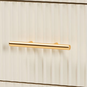 Baxton Studio Baxton Studio Primrose Mid-Century Fluted Wood Dresser with Six Spacious Drawers for Stylish Storage Ivory SW8000-66D6D-6DW-Ivory-Dresser