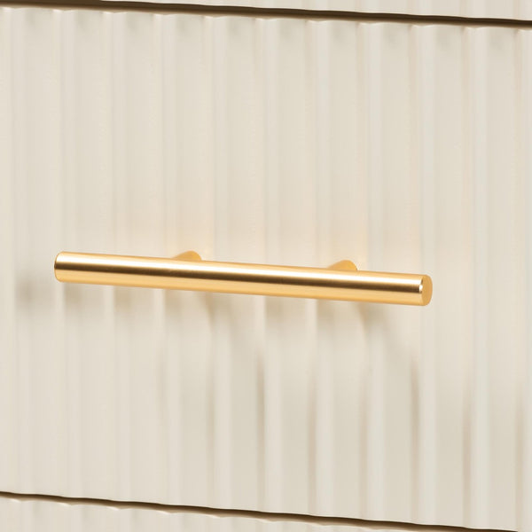 Baxton Studio Baxton Studio Primrose Mid-Century Fluted Wood Dresser with Six Spacious Drawers for Stylish Storage Ivory SW8000-66D6D-6DW-Ivory-Dresser