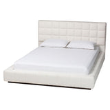 Braylin Glam and Luxe Teddy-Bear Fabric King Size Platform Bed