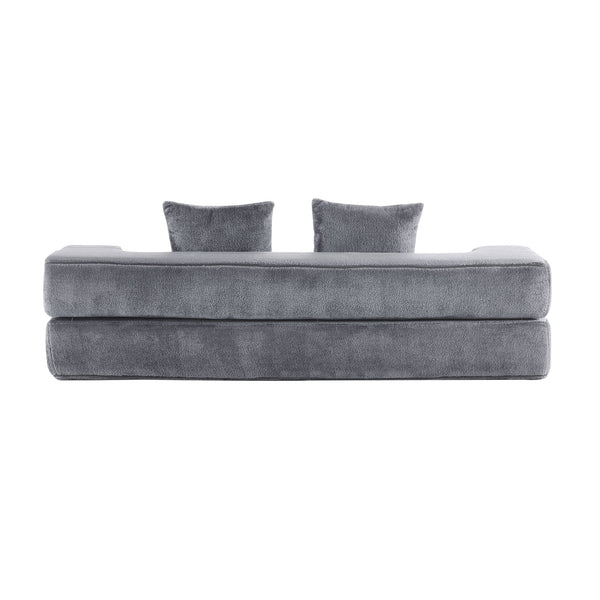 English Elm Ebern Transformable Sectional Sofa With Foam Bed - Versatile Light Grey Chenille Lounger For Small Spaces W1829P280221