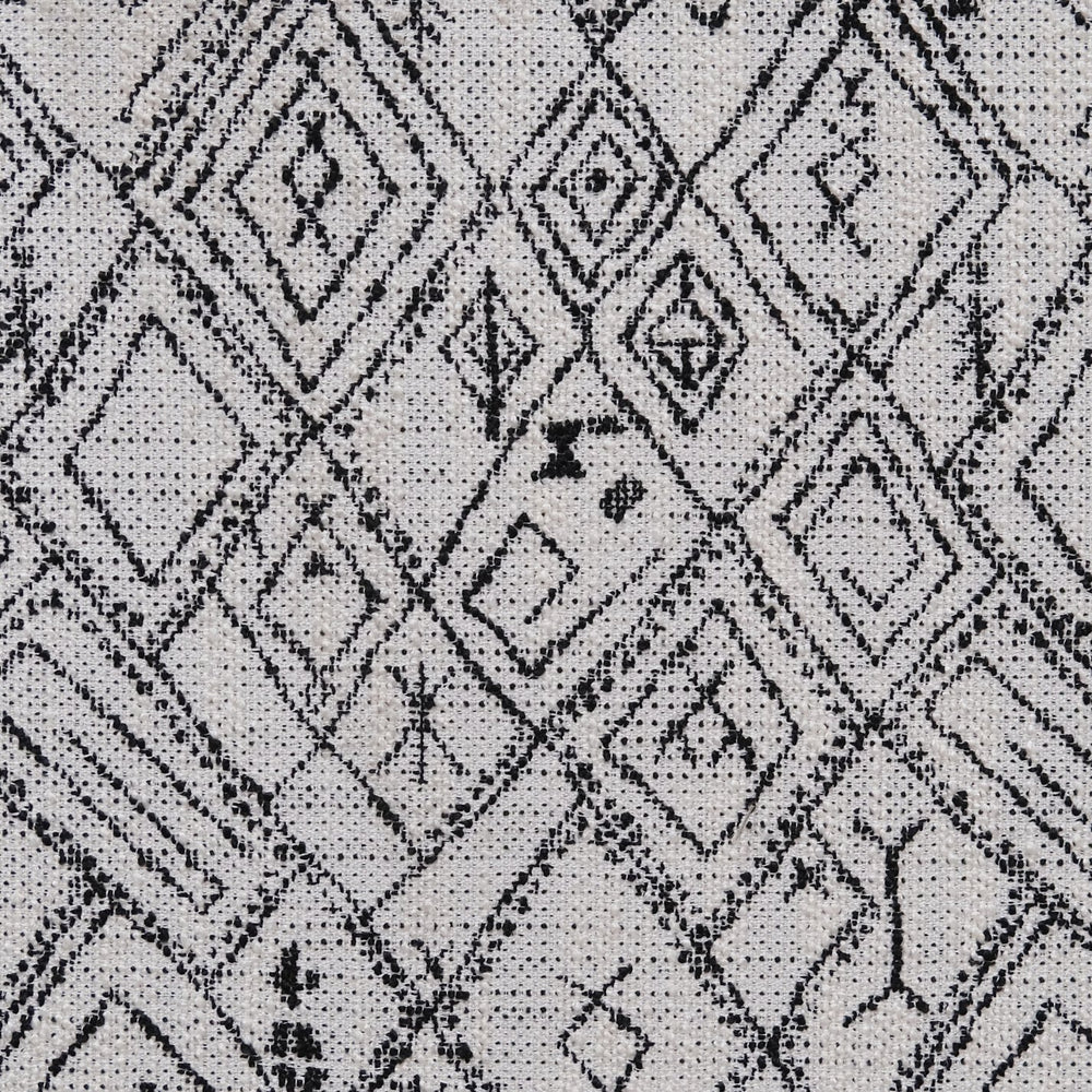 English Elm Wallace & Bay - Black Abstract Ottoman Mid-Century Modern Engineered Wood Accent Bench in Petroglyph Black, Easy Care, 26.8"L B2709P212470