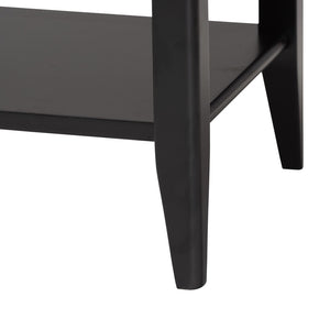 Baxton Studio Baxton Studio Primrose Mid-Century Nightstand with Fluted Drawer and Open Shelf for Stylish Storage Black SW8000-66NS-Black-NS