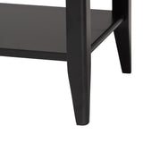 Baxton Studio Primrose Mid-Century Black Fluted Wood 1-Drawer Nightstand