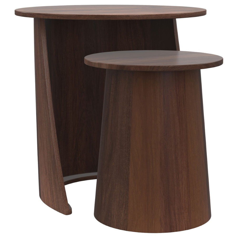 English Elm Lionett Solid Mango Wood Round Nesting Tables Organic Grain Living Room Accent Set B062P451990