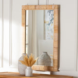 bali & pari Lankston Bohemian Natural Rattan Rectangle Accent Wall Mirror