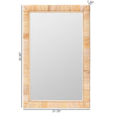 bali & pari Lankston Bohemian Natural Rattan Rectangle Accent Wall Mirror