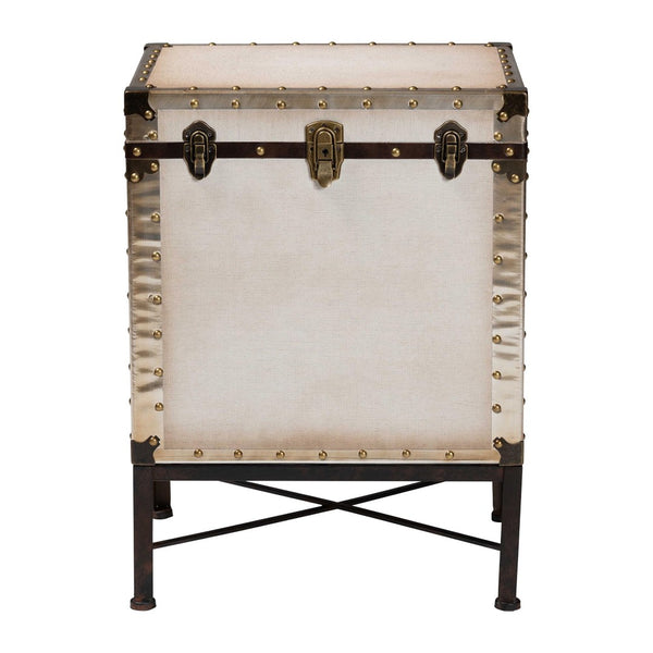 Baxton Studio Baxton Studio Laura Vintage-Industrial Lift-Top Trunk End Table with Ample Storage & Style JY23B237-Open Box Laura White-ET