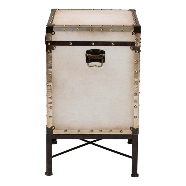 Baxton Studio Baxton Studio Laura Vintage-Industrial Lift-Top Trunk End Table with Ample Storage & Style JY23B237-Open Box Laura White-ET