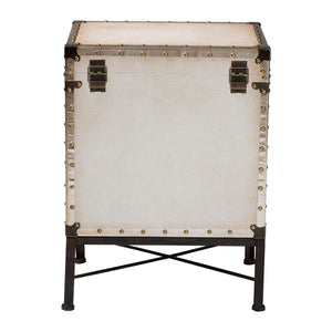 Baxton Studio Baxton Studio Laura Vintage-Industrial Lift-Top Trunk End Table with Ample Storage & Style JY23B237-Open Box Laura White-ET