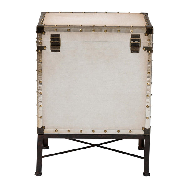 Baxton Studio Baxton Studio Laura Vintage-Industrial Lift-Top Trunk End Table with Ample Storage & Style JY23B237-Open Box Laura White-ET