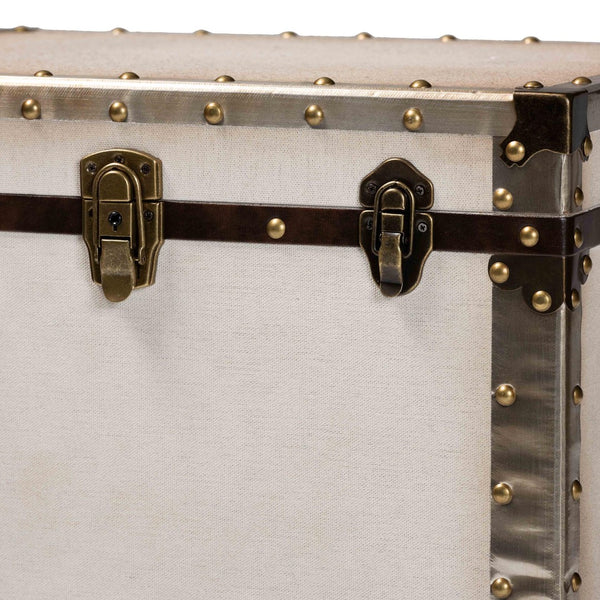 Baxton Studio Baxton Studio Laura Vintage-Industrial Lift-Top Trunk End Table with Ample Storage & Style JY23B237-Open Box Laura White-ET