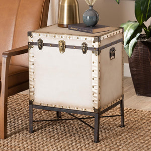 Baxton Studio Baxton Studio Laura Vintage-Industrial Lift-Top Trunk End Table with Ample Storage & Style JY23B237-Open Box Laura White-ET