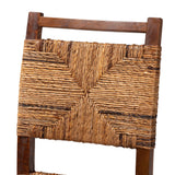 bali & pari Cordoba Bohemian Natural Seagrass and Mahogany Wood 2-Piece Dining Chair