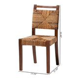 bali & pari Cordoba Bohemian Natural Seagrass and Mahogany Wood 2-Piece Dining Chair