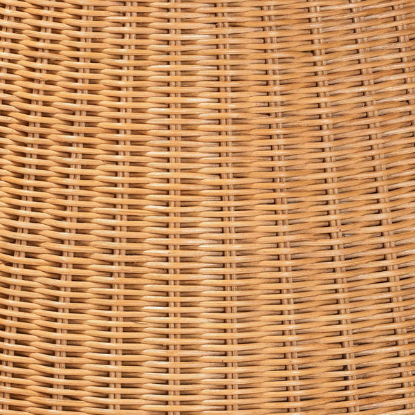 Baxton Studio bali Bali Nina Bohemian Rattan End Table with Glass Top - Handcrafted Hourglass Design for Coastal Decor Nina-Light Honey Rattan-ET