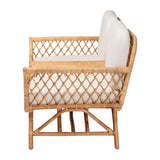 bali & pari Pakis Bohemian Light Honey Rattan Tete-a-Tete Sofa